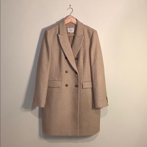 WOOL TWILL DOUBLE BREASTED COAT
